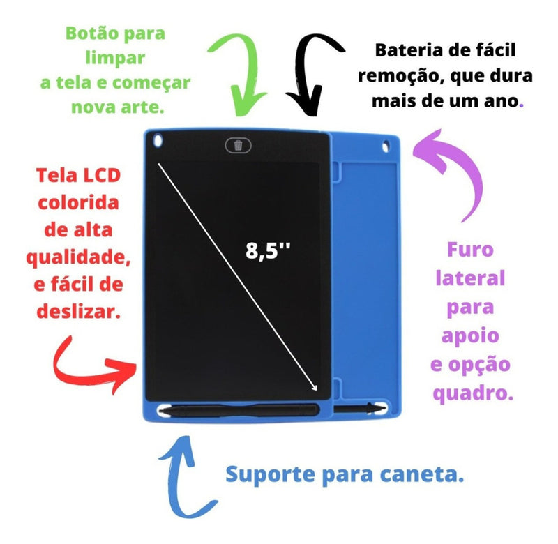 Tablet Lousa Mágica Educativo Tela Lcd Escrever E Desenhar 8,5 polegadas